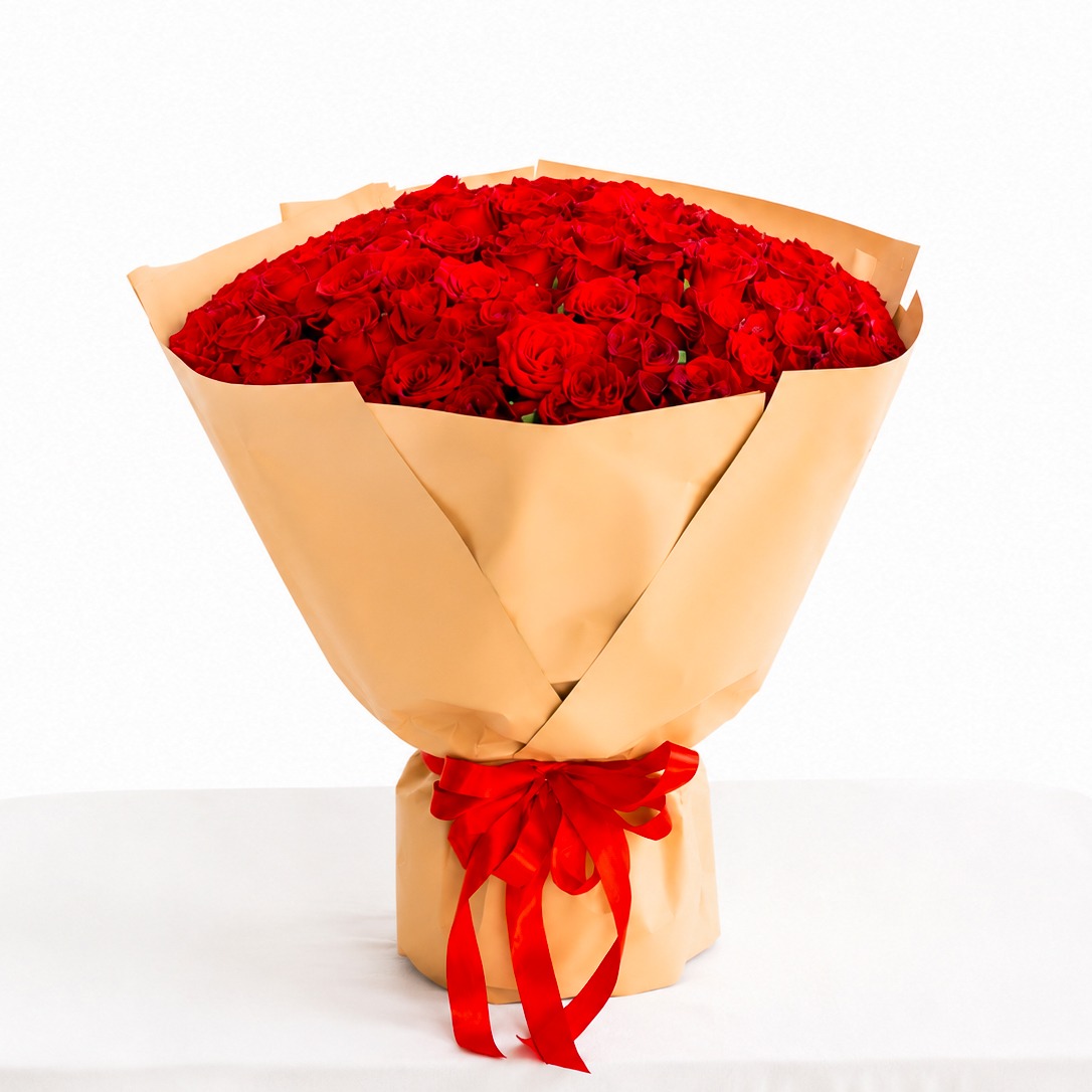 100 Red Roses Bouquet Dubai
