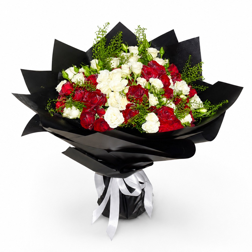 fresh mixed roses bouquet dubai colombian spray roses multi colour same day delivery zolotoi